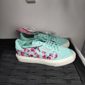 adidas Kids Sneakers Aqua with Pink Floral